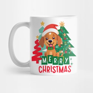 Cute Brown dog Merry Christmas ,Brafdesign Mug
